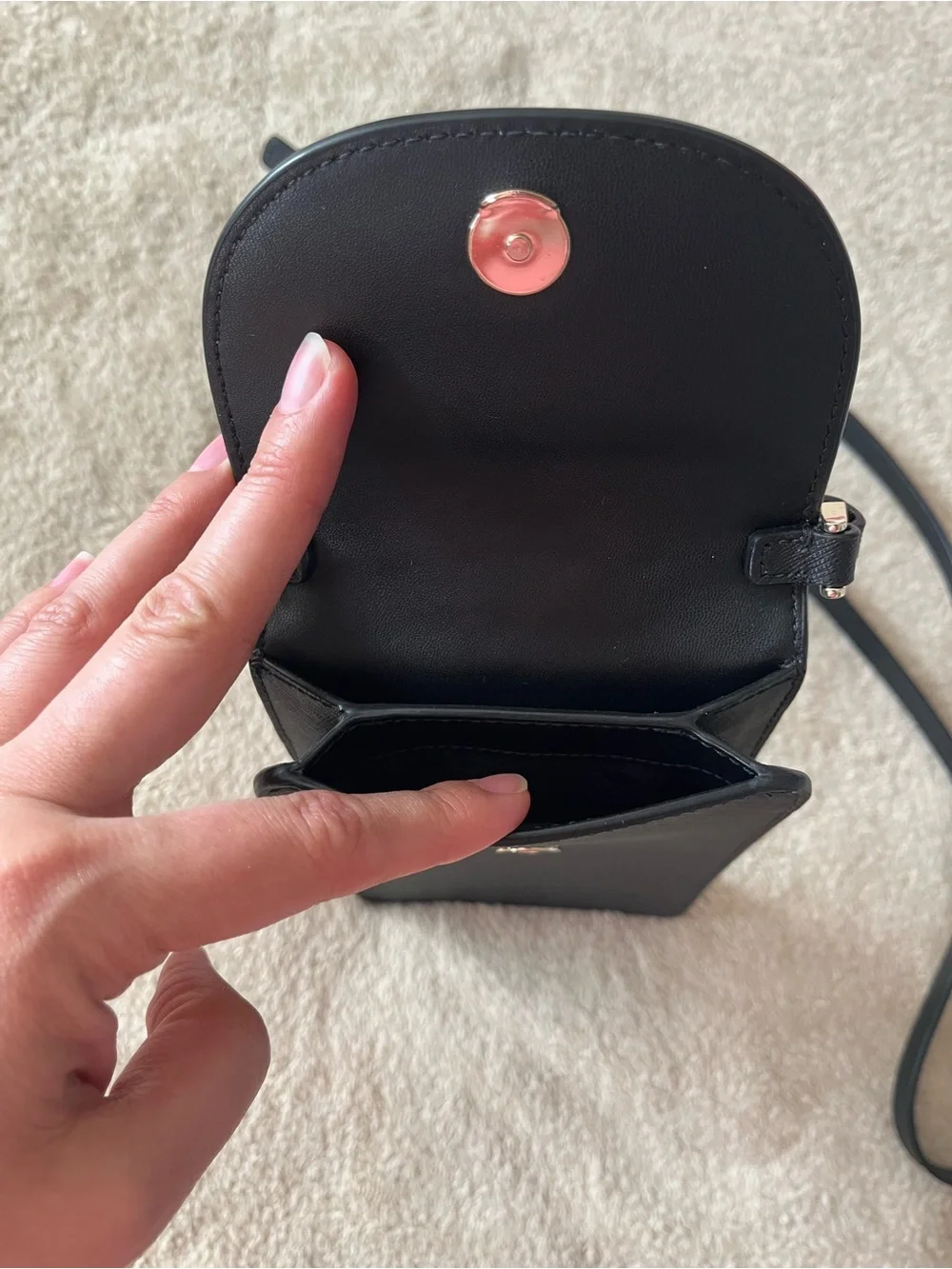 kate spade Black Saffiano Crossbody Phone Pouch